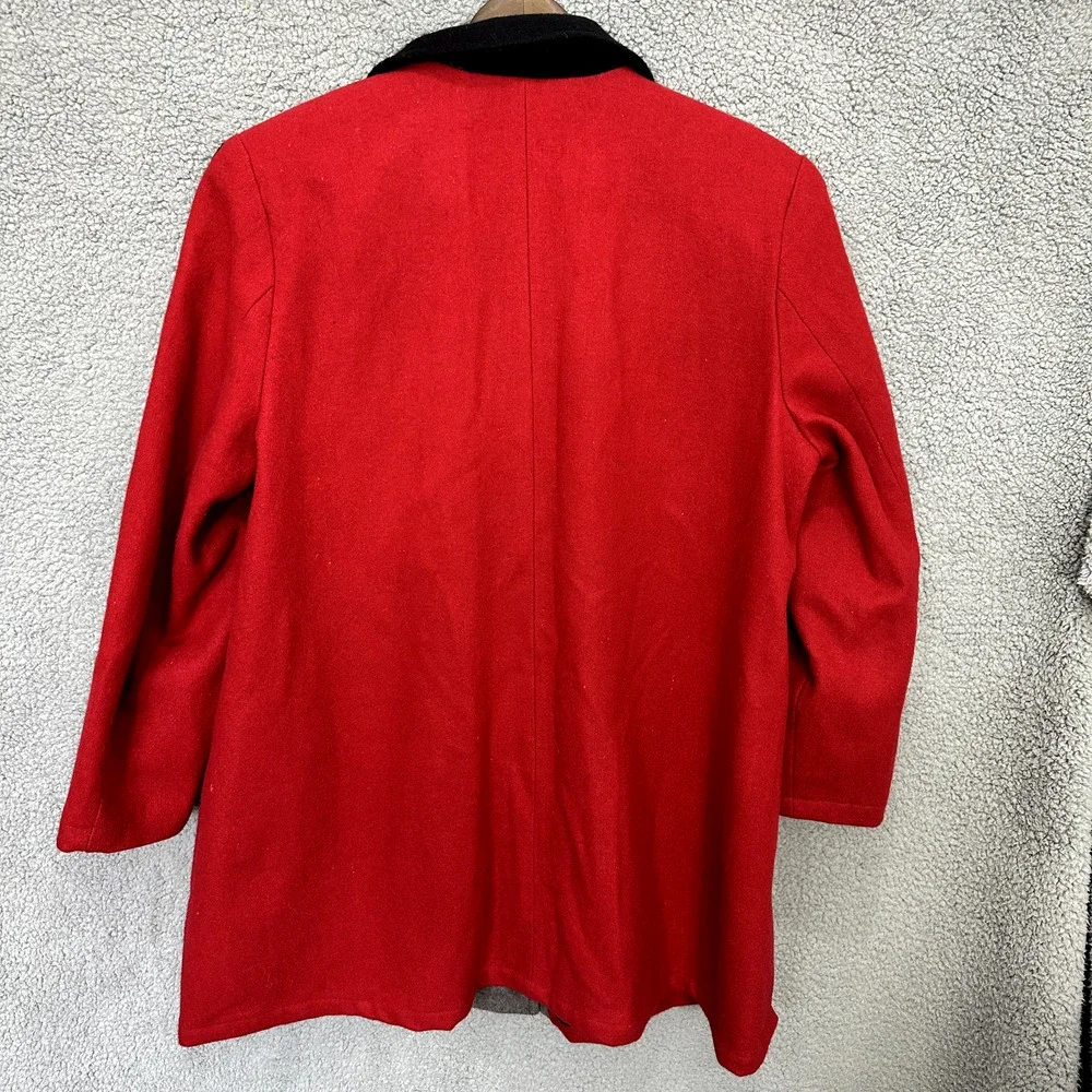 Anthony mark Hankins Coat Womens Large Red Geometric Button Artsy Boho‎ Funky - Picture 2 of 8